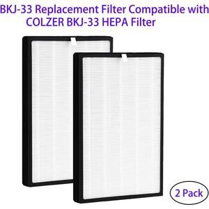 2 Pack BKJ-33 Replacement Filter For COLZER BKJ-33, 3 IN 1 Pre Filter True HEPA